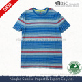 men`s 100% cotton yarn dye custom striped tee shirt